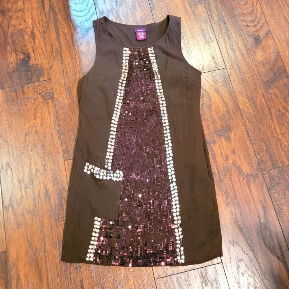 Anthropologie Lulumari Cotton Sequin Dress